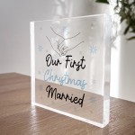 Our First Christmas Married Sign Gift For Couple Mr And Mrs Our First Christmas Married Sign Gift For Couple Mr And Mrs
