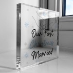 Our First Christmas Married Sign Gift For Couple Mr And Mrs Our First Christmas Married Sign Gift For Couple Mr And Mrs
