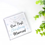 Our First Christmas Married Sign Gift For Couple Mr And Mrs Our First Christmas Married Sign Gift For Couple Mr And Mrs