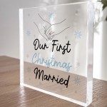 Our First Christmas Married Sign Gift For Couple Mr And Mrs Our First Christmas Married Sign Gift For Couple Mr And Mrs