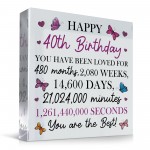 Happy 40th Birthday Gift For Daughter Auntie Sister Best Friend 