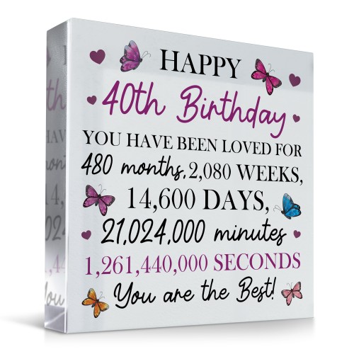 Happy 40th Birthday Gift For Daughter Auntie Sister Best Friend 