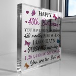 Happy 40th Birthday Gift For Daughter Auntie Sister Best Friend 