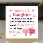 Mother and Daughter Greetings Card For Mum Daughter Cards