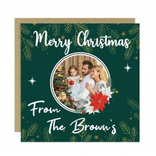Personalised Family Christmas Card Custom Photo Greetings Card