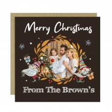 Personalised Merry Christmas Family Card Custom Photo Christmas 
