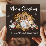Personalised Merry Christmas Family Card Custom Photo Christmas 