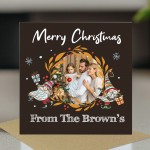 Personalised Merry Christmas Family Card Custom Photo Christmas 