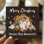 Personalised Merry Christmas Family Card Custom Photo Christmas 