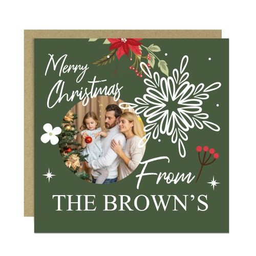 Family Christmas Personalised Photo Card For Friends or Family