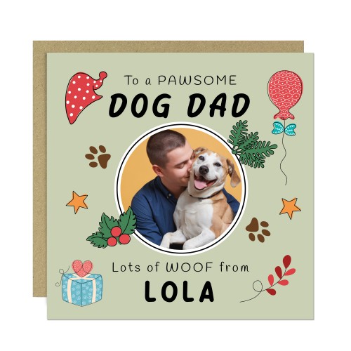 Personalised Card For Dad PAWESOME DOG DAD CARD Christmas Card Personalised Card For Dad PAWESOME DOG DAD CARD Christmas Card
