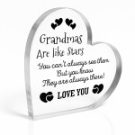 Novelty Gift For Grandma Heart Plaque Grandma Are Like Stars