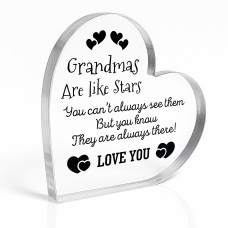 Novelty Gift For Grandma Heart Plaque Grandma Are Like Stars