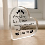 Novelty Gift For Grandma Heart Plaque Grandma Are Like Stars