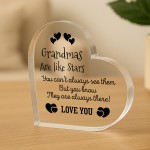 Novelty Gift For Grandma Heart Plaque Grandma Are Like Stars