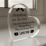 Novelty Gift For Grandma Heart Plaque Grandma Are Like Stars