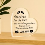 Novelty Gift For Grandma Heart Plaque Grandma Are Like Stars