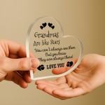 Novelty Gift For Grandma Heart Plaque Grandma Are Like Stars
