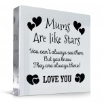 Beautiful Gift For Mum Heart Acrylic Plaque Mums Are Like Stars