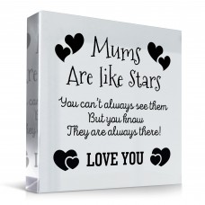 Beautiful Gift For Mum Heart Acrylic Plaque Mums Are Like Stars