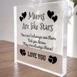 Beautiful Gift For Mum Heart Acrylic Plaque Mums Are Like Stars