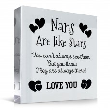 Beautiful Gift For Nan Heart Acrylic Plaque Nans Are Like Stars