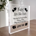 Beautiful Gift For Nan Heart Acrylic Plaque Nans Are Like Stars