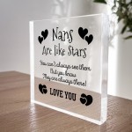 Beautiful Gift For Nan Heart Acrylic Plaque Nans Are Like Stars