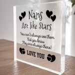 Beautiful Gift For Nan Heart Acrylic Plaque Nans Are Like Stars