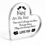 Nan Gifts Beautiful Heart Acrylic Plaque Nans Are Like Stars