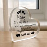 Nan Gifts Beautiful Heart Acrylic Plaque Nans Are Like Stars