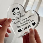 Nan Gifts Beautiful Heart Acrylic Plaque Nans Are Like Stars