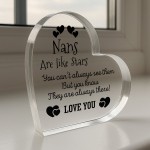 Nan Gifts Beautiful Heart Acrylic Plaque Nans Are Like Stars
