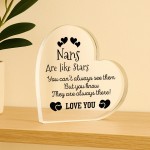 Nan Gifts Beautiful Heart Acrylic Plaque Nans Are Like Stars