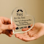 Nan Gifts Beautiful Heart Acrylic Plaque Nans Are Like Stars