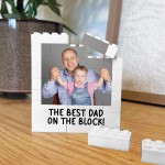 Personalised Best Dad On The Block Gift Brick Photo Block Gift
