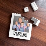 Personalised Best Dad On The Block Gift Brick Photo Block Gift
