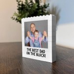 Personalised Best Dad On The Block Gift Brick Photo Block Gift