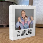 Personalised Best Dad On The Block Gift Brick Photo Block Gift