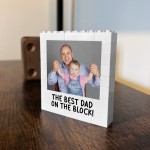 Personalised Best Dad On The Block Gift Brick Photo Block Gift