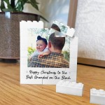 Personalised Best Grandad On The Block Gift Brick Photo Block