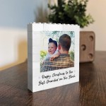 Personalised Best Grandad On The Block Gift Brick Photo Block