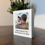 Personalised Best Grandad On The Block Gift Brick Photo Block