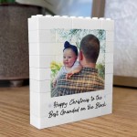 Personalised Best Grandad On The Block Gift Brick Photo Block