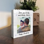 Personalised Uncle Gift For Christmas Brick Photo Block Gift