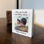 Personalised Uncle Gift For Christmas Brick Photo Block Gift