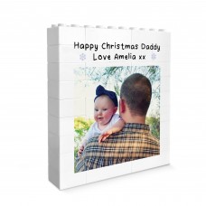 Personalised Happy Christmas Daddy Gift Brick Photo Block Gift