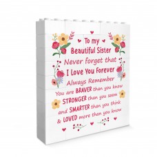 Braver Stronger Beautiful Building Block Sister Gift Birthday