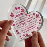 Cousin Gift For Birthday Christmas To My Cousin Plaque Thank u Cousin Gift For Birthday Christmas To My Cousin Plaque Thank u