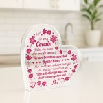 Cousin Gift For Birthday Christmas To My Cousin Plaque Thank u Cousin Gift For Birthday Christmas To My Cousin Plaque Thank u